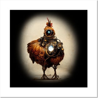 Robotic Steampunk Chicken Posters and Art